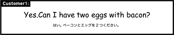 Yes.Can I have two eggs with bacon?